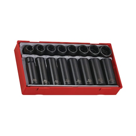 Teng Tools 16 Piece 1/2" Drive 6 Point Regular & Deep Impact Sock TT9116N